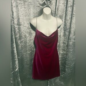 Velvet dress color burgundy size Small